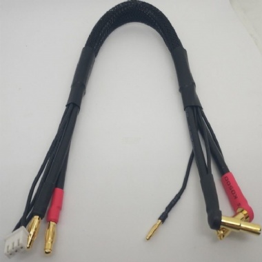 2S Balance charger lead 30cm 4mm,5mm,2mm bullet to 4mm bullet, 3Pin XH with Black nylon net