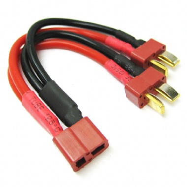 DEANS 2S BATTERY HARNESS FOR 2 PACKS IN PARALLEL 14AWG SILICONE WIRE